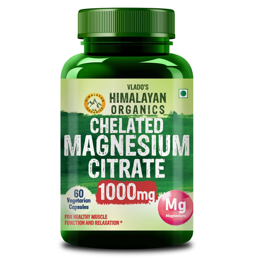 Vlado's Himalayan Organics Magnesium Citrate 1000mg I magnesium supplement Muscle Relaxation & Good Sleep Magnesium for men & Women- 60 Veg Capsules