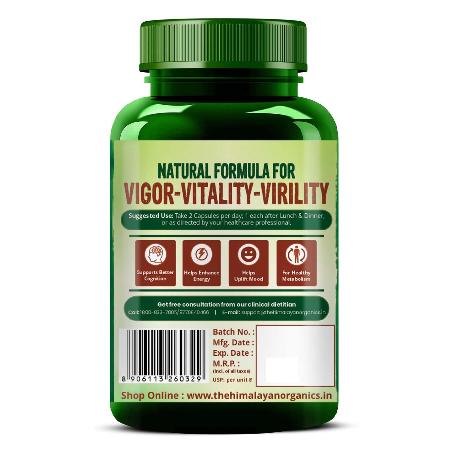 Vlado's Himalayan Organics Korean Red Ginseng 800mg/Serve - 100 Vegetarian Capsules