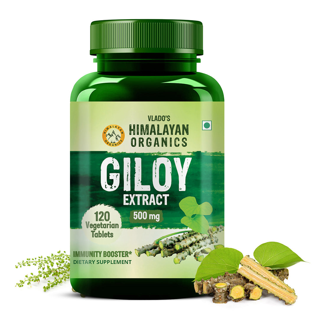 Vlado's Himalayan Organics Giloy Extract | Immunity Booster | Helps in Blood Purification | 120 Veg Tablets
