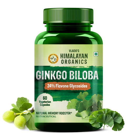 Vlado's Himalayan Organics Ginkgo Biloba for Healthy Brain Functions - 60 Capsules