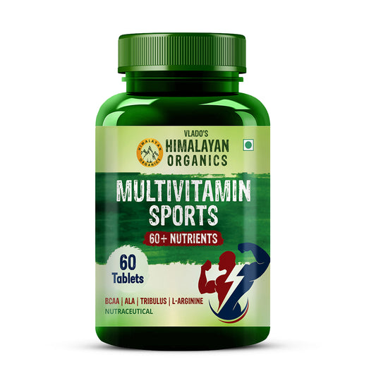 Vlado's Himalayan Organics Multivitamin Sports with 60 + Vital Nutrients & 13 Performance Blends with Enzymes – 60 Tabs
