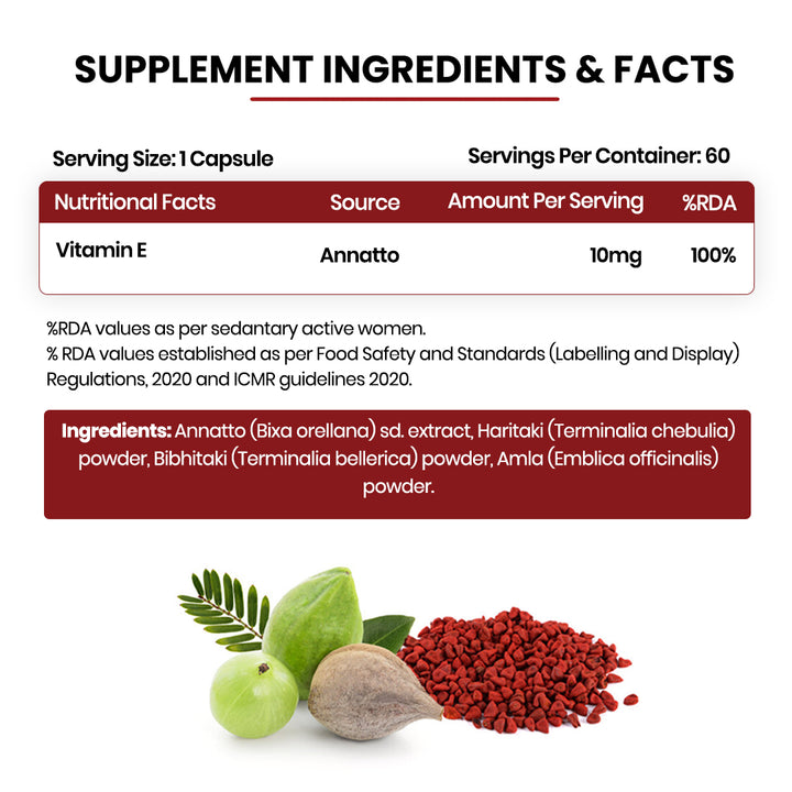 Vlado's Himalayan Organics Plant Based Vitamin E Capsules (Non GMO Sunflower, Aloevera, Argan) - 60 Capsules
