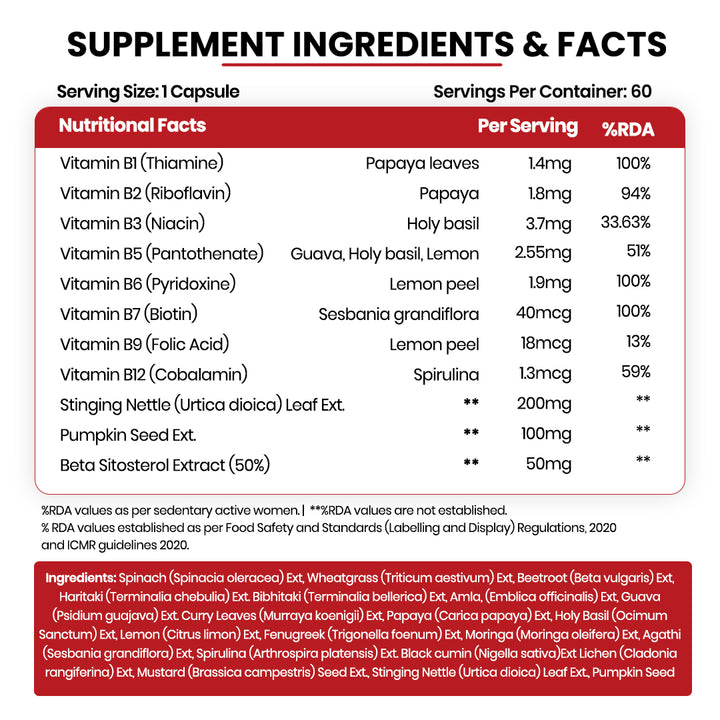 Vlado's Himalayan Organics Plant Based DHT Blocker | Goodness Of Nettle Leaves | 60 Veg Capsules