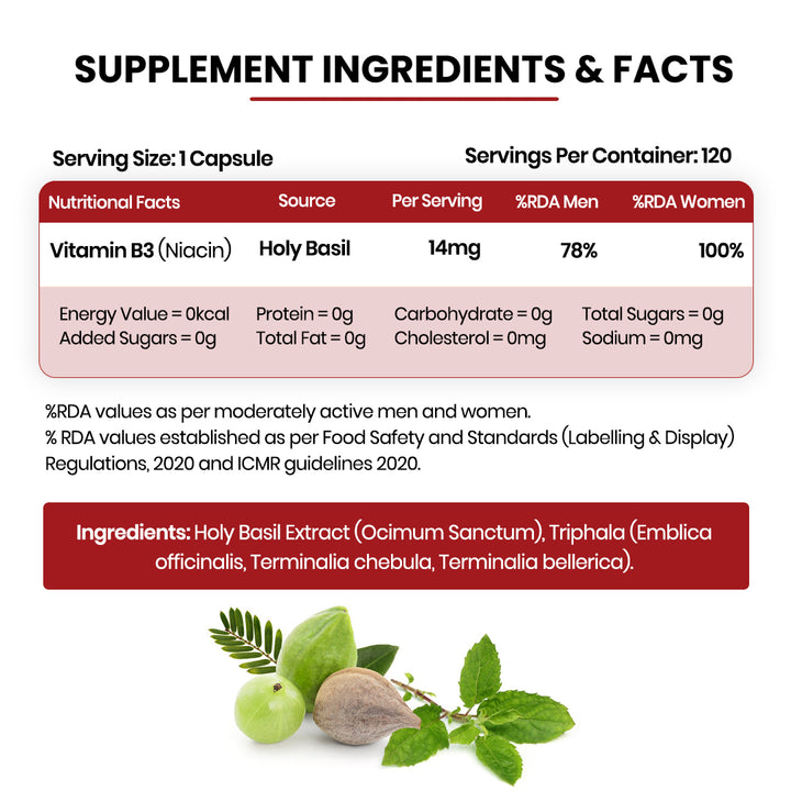 Vlado's Himalayan Organics Plant-Based Vitamin B3 | Supports Healthy Skin and Heart 120 Capsules