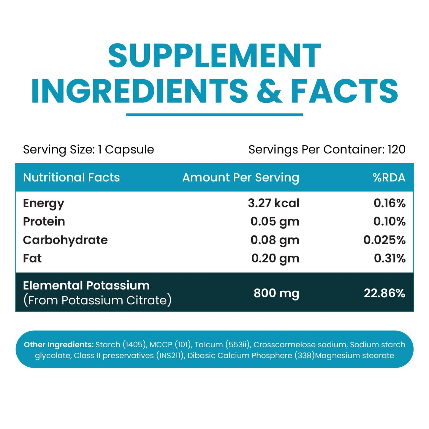 Vlado's Himalayan Organics Potassium Citrate 800mg | Supports Nerve & Muscle Health - 120 Veg Tablets