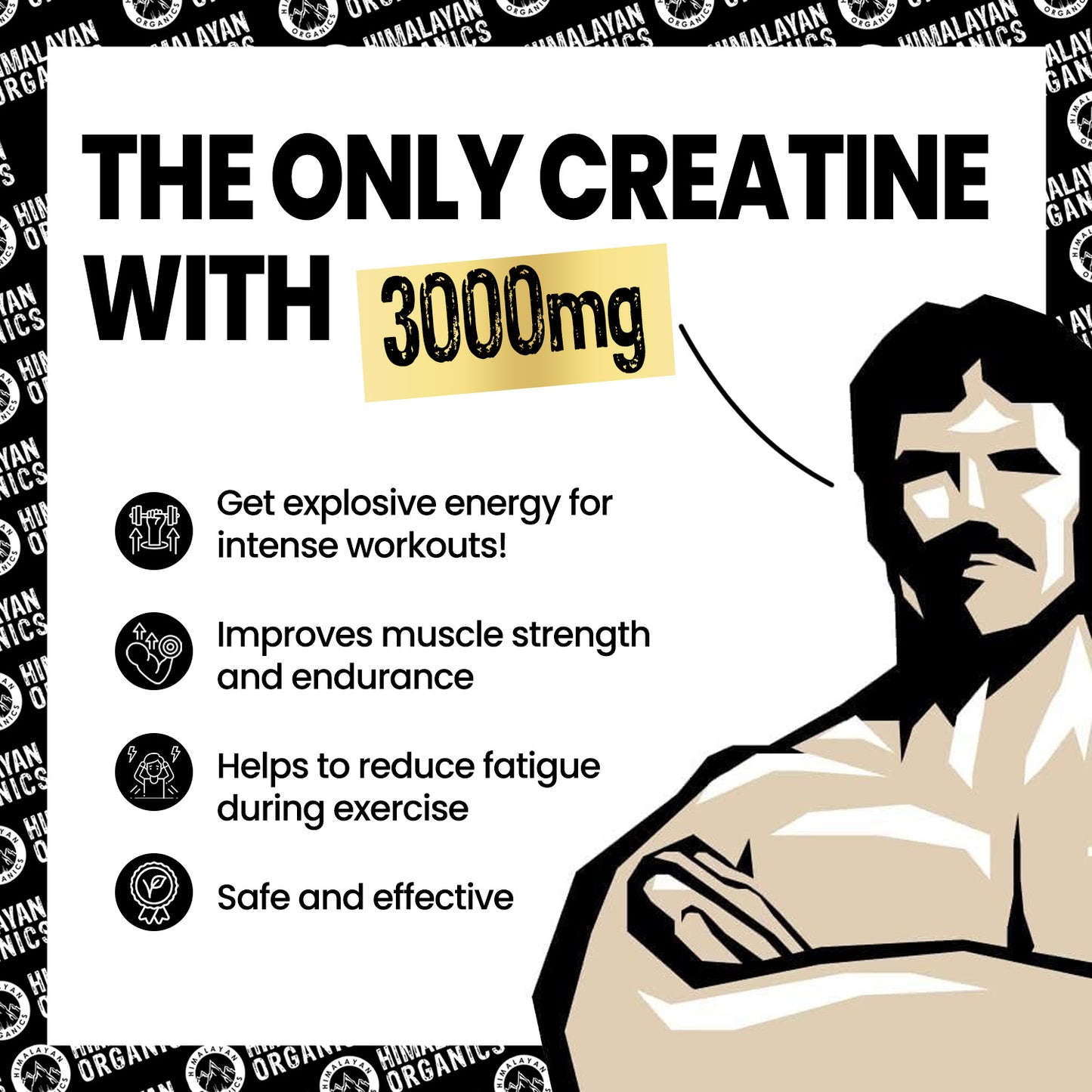 Vlado's Himalayan Organics Pure Micronised Creatine Monohydrate Powder I Pre/Post Workout Supplement, Instant Energy for Athletic Performance I Faster Muscle Building & Recovery I Unflavored - 33 Servings
