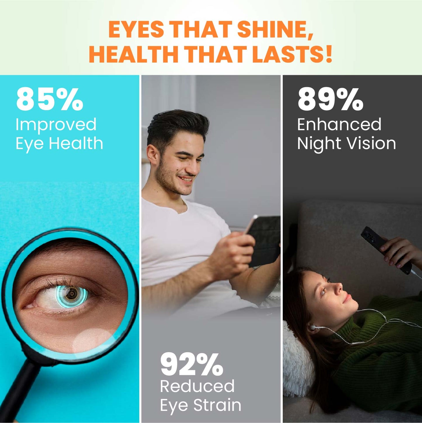 Vlado's Himalayan Organics Plant Based Eye Care Supplement (Lutemax 2020, Orange Extract, Carrot Extract) - 60 Tablets