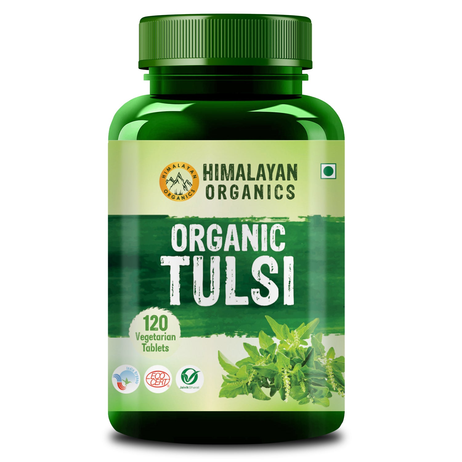 Himalayan Organics Organic Tulsi Tablets | Holy Basil | Provides relief in Cough & Cold | Natural Immunity Booster (120 Tablets)