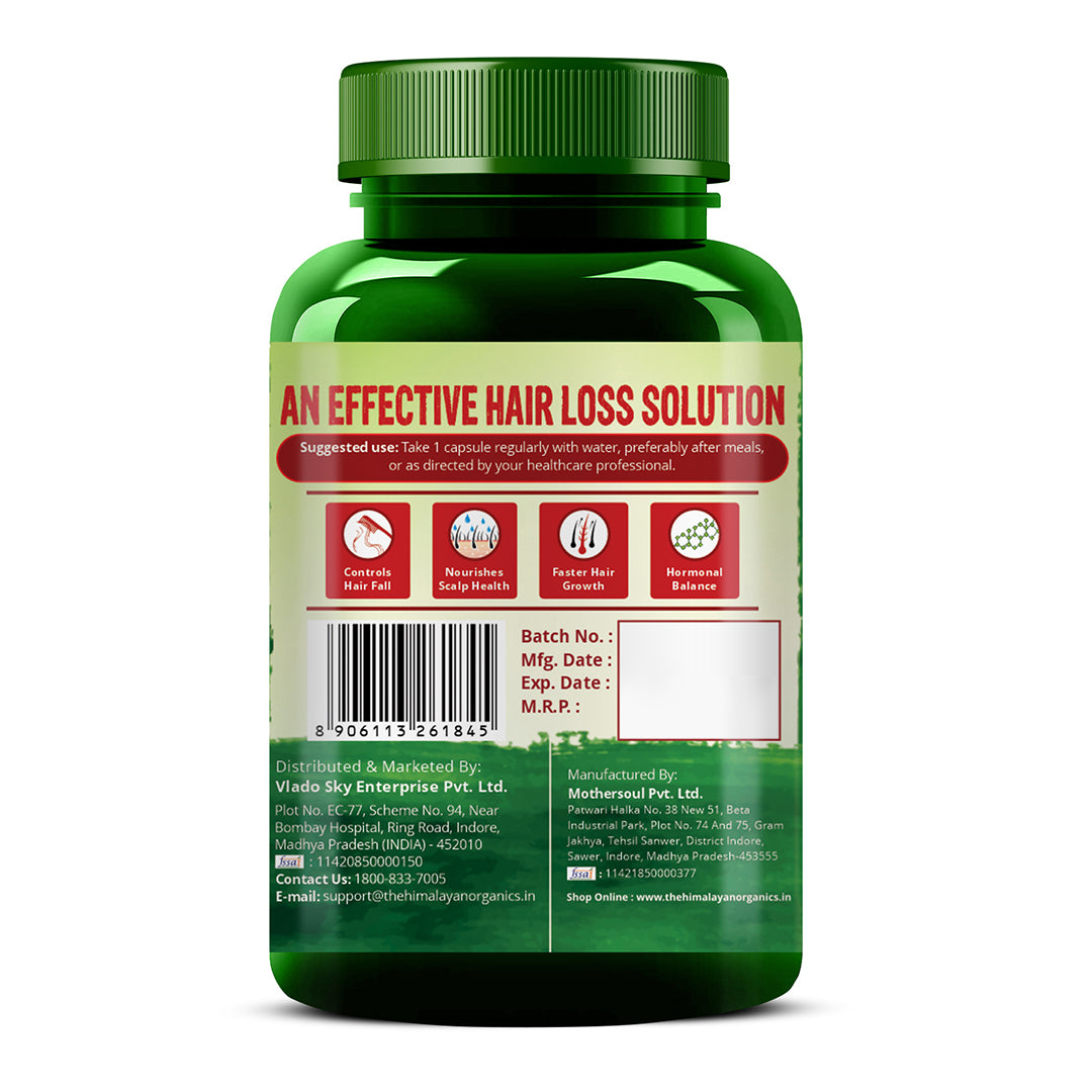 Vlado's Himalayan Organics Plant Based DHT Blocker | Goodness Of Nettle Leaves | 60 Veg Capsules