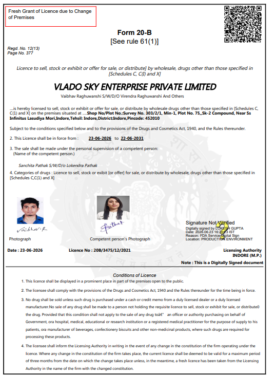 VLADO'S Drugs Distributor Sale Licence
