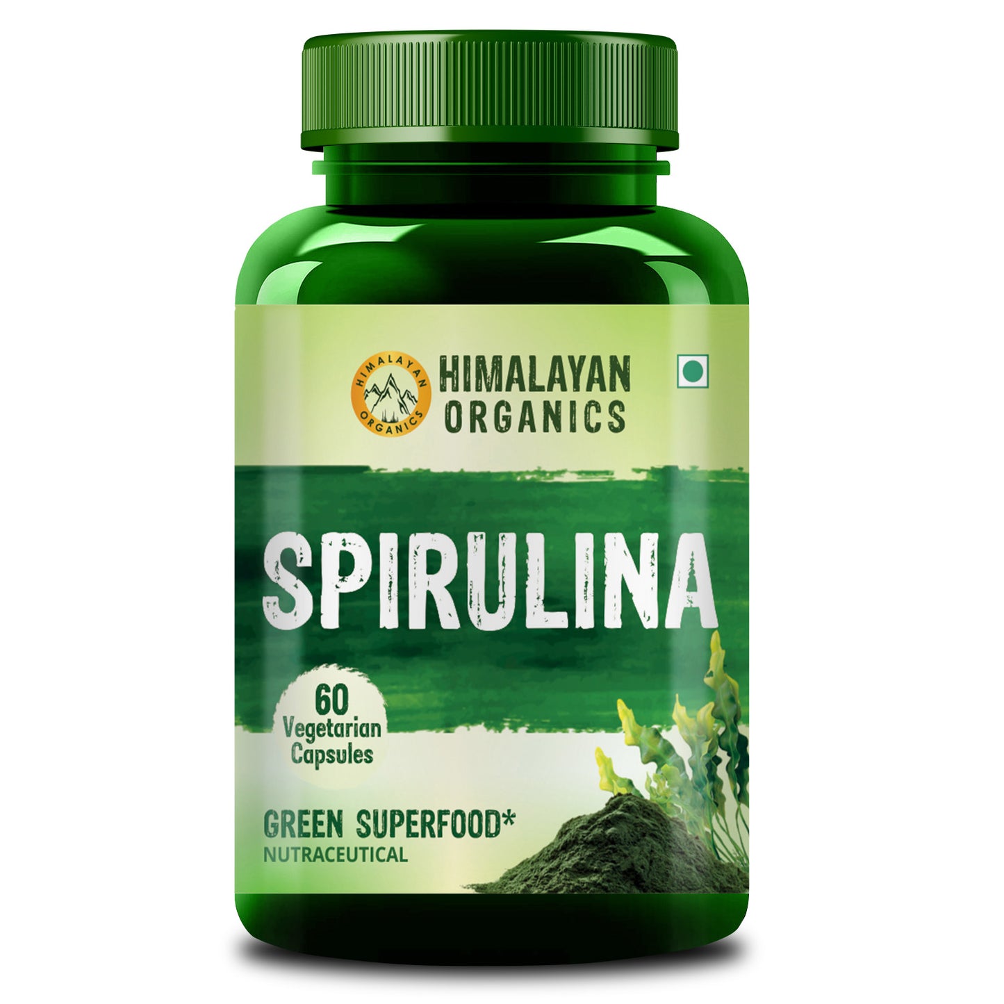 Himalayan Organics Spirulina 2000mg Supplement | Green Food For Good Health Weight Management And Immunity Booster | Helps In Healthy Heart - 60 Vegetarian