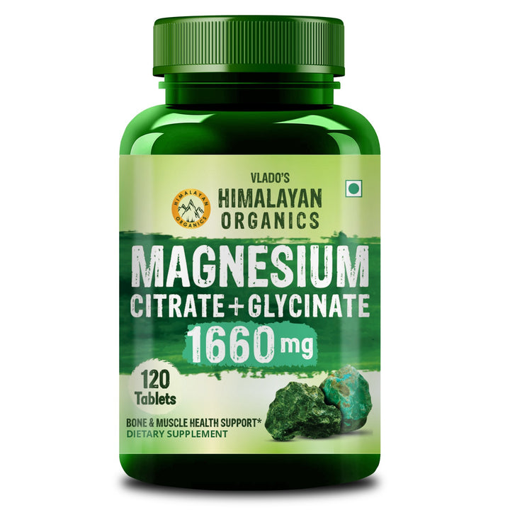 Vlado's Himalayan Organics Magnesium Complex Supplement | 1660mg | with Magnesium Glycinate, Magnesium Citrate, Magnesium Oxide - 120 Veg Tablets