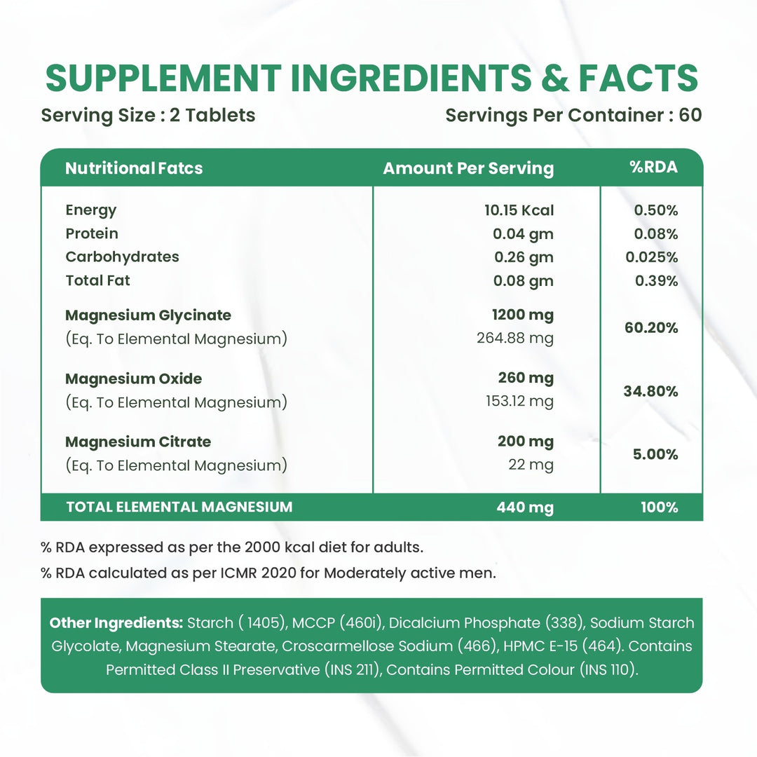 Vlado's Himalayan Organics Magnesium Complex Supplement | 1660mg | with Magnesium Glycinate, Magnesium Citrate, Magnesium Oxide - 120 Veg Tablets