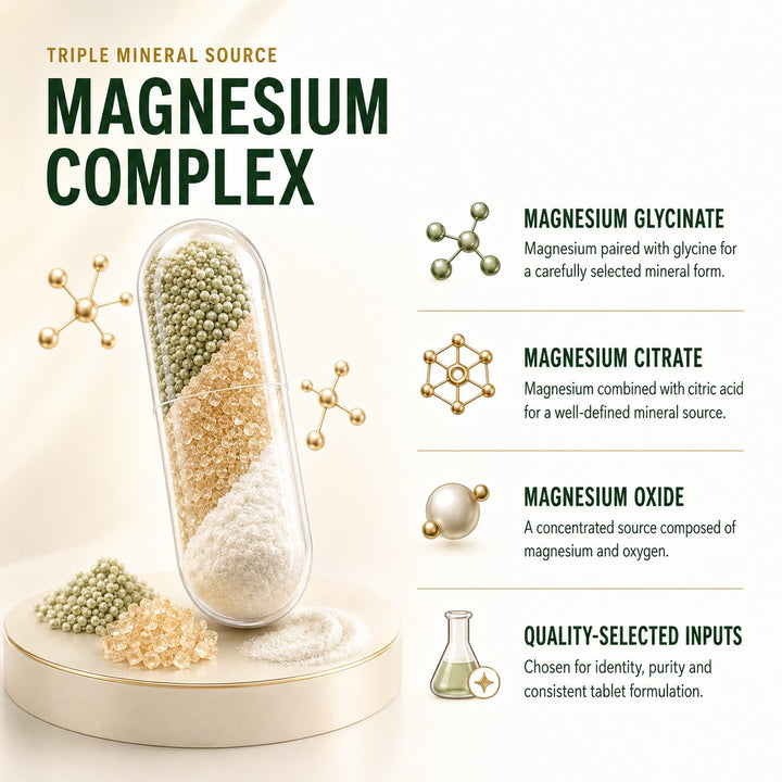 Vlado's Himalayan Organics Magnesium Complex Supplement | 1660mg | with Magnesium Glycinate, Magnesium Citrate, Magnesium Oxide - 60 Veg Tablets