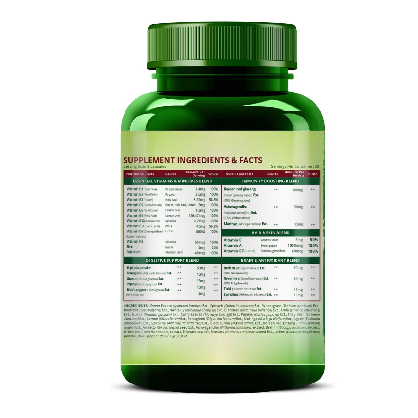 Vlado's Himalayan Organics Whole Food Multivitamin for Men with Vitamins, Minerals, Extracts | For Energy, Brain, Heart Health & Eye Health - 60 Veg Capsules