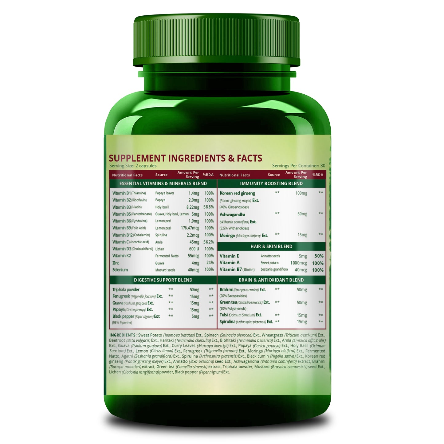 Vlado's Himalayan Organics Whole Food Multivitamin for Men with Vitamins, Minerals, Extracts | For Energy, Brain, Heart Health & Eye Health - 60 Veg Capsules