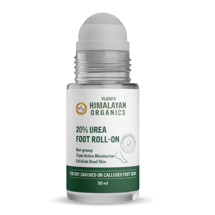 Vlado's Himalayan Organics 20% Urea Foot Cream Roll On 50ml | For Dry & Cracked Foot Skin | Helps Repair and Moisturise Cracked Heels