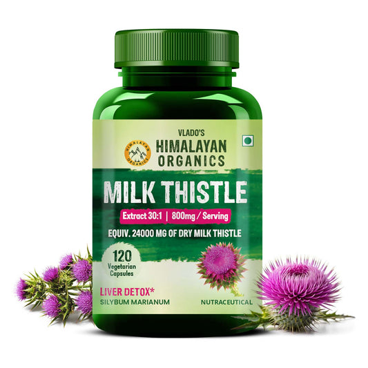 Vlado's Himalayan Organics Milk Thistle Extract Silymarin 800mg/Serve - 120 Vegetarian Capsules