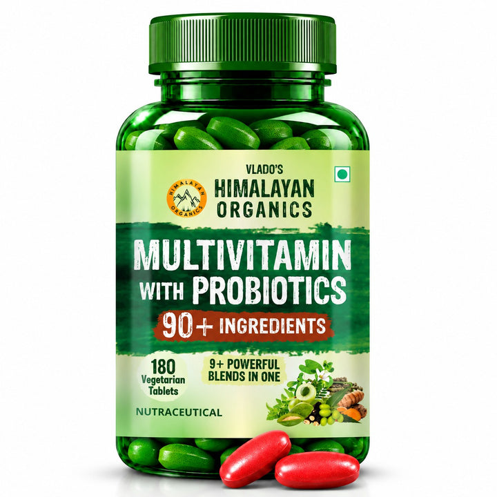 Vlado's Himalayan Organics Immunity Multivitamin Tablet for Men & Women with Probiotic 90+Vital Nutrients and 9+ Probiotic blends for Increase Energy & Immunity I Best Multi vitamin for Men & Women- 180 Veg Tablets