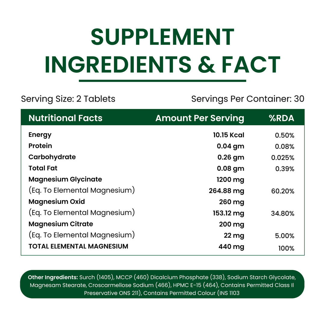 Vlado's Himalayan Organics Magnesium Complex Supplement | 1660mg | with Magnesium Glycinate, Magnesium Citrate, Magnesium Oxide - 60 Veg Tablets