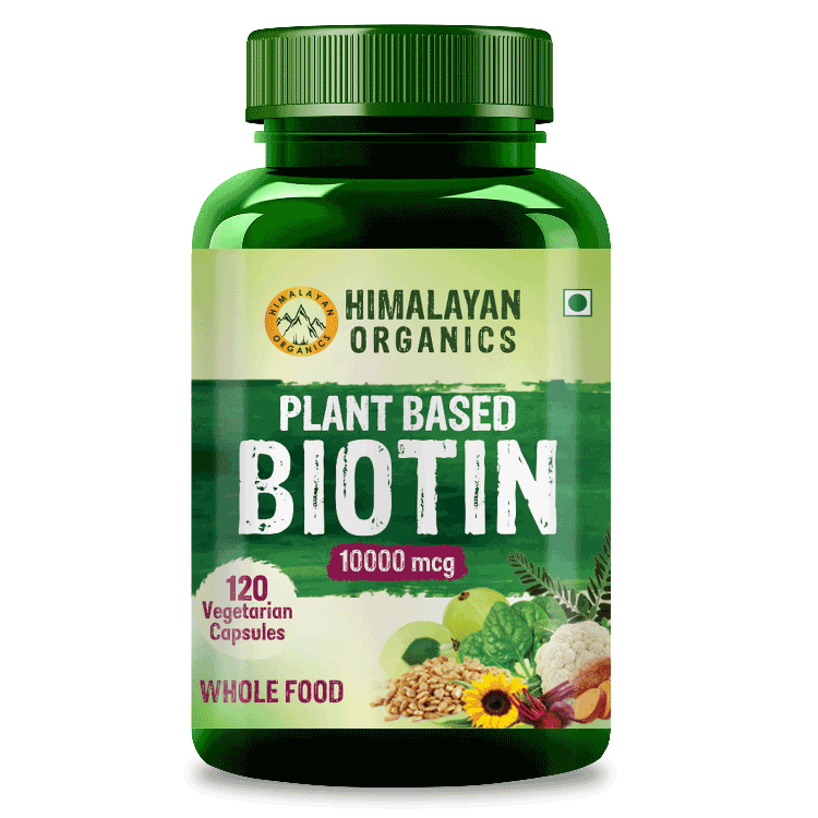 Himalayan Organics Plant Based Biotin 10000mcg For Hair Growth