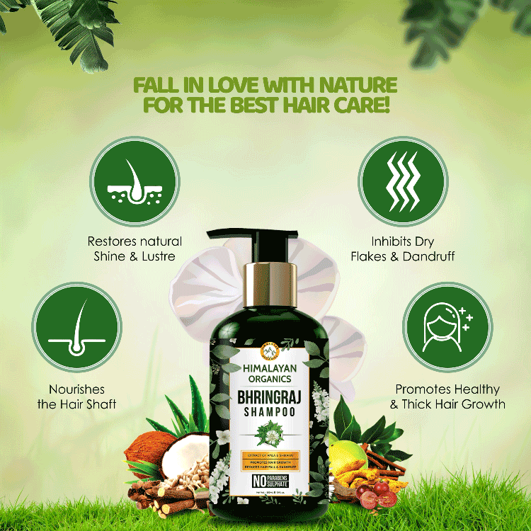 Benefits of Bhringraj Shampoo Promotes Hair Growth, Shine & Lustre | Himalayan Organics 