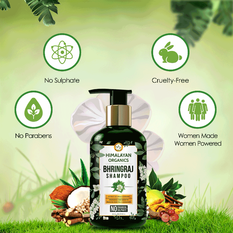 Himalayan Organics Bhringraj The Best Shampoo For Hair with Cruelty Free, Vegan 