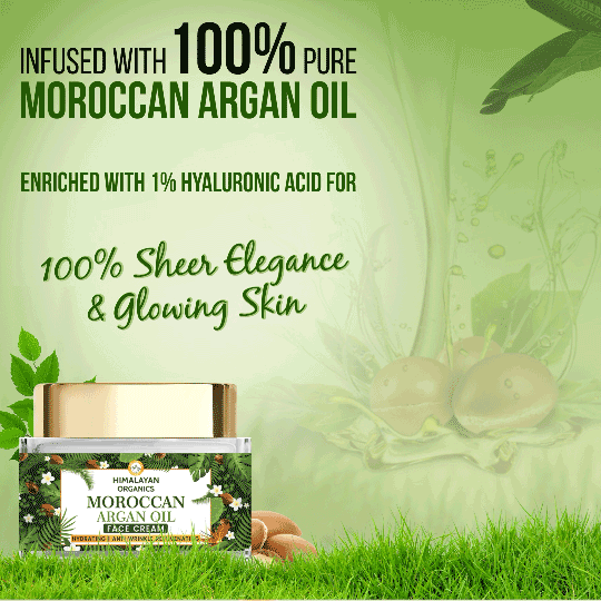 Himalayan Organics Moroccan Argan Oil Face Cream for Glowing Skin with Vitamin E