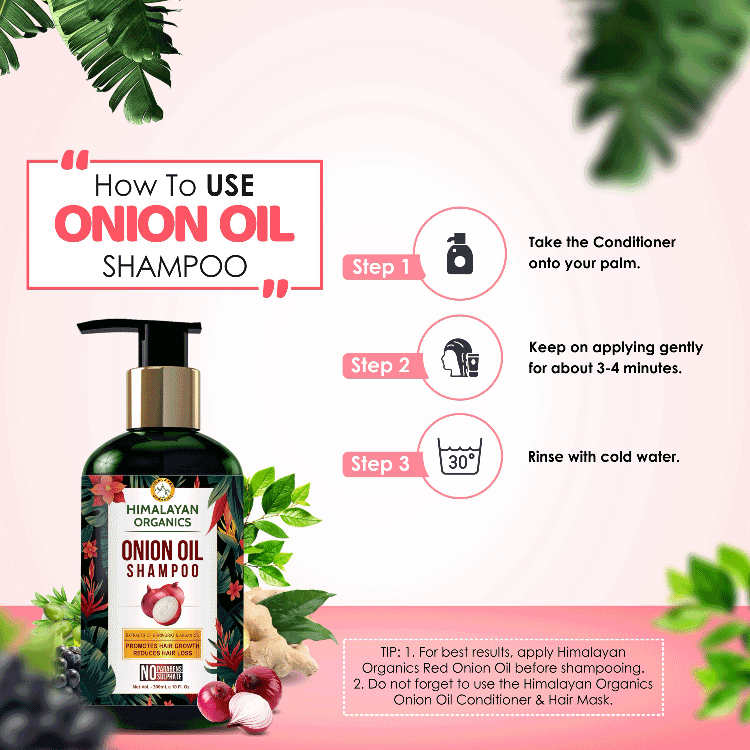 How To Use Onion Oil Shampoo For Hair Fall Control | Himalayan Organics 