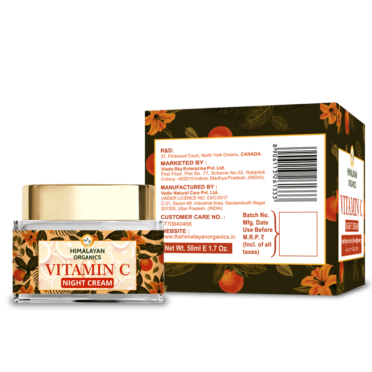 Himalayan Organics Vitamin C Night Cream For Face and Skin Brightening