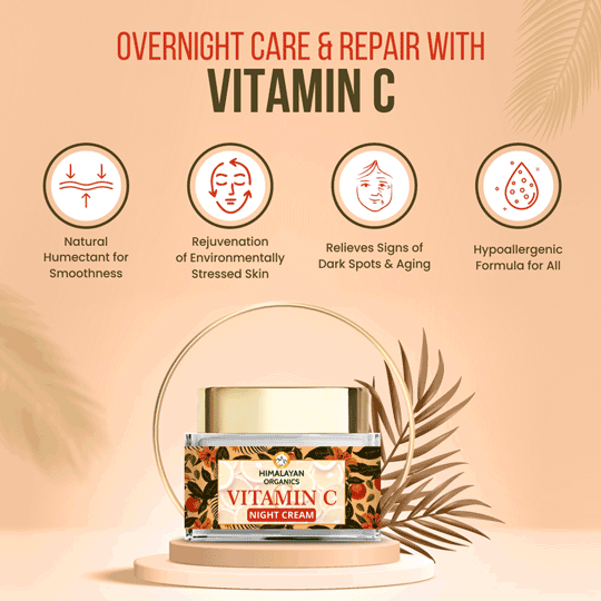 Benefits of Vitamin C Night Cream for Skin Brightening Rejuvenates Skin, Reduce Dark Spots & Aging 