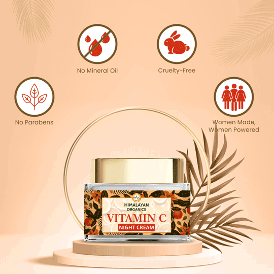 Himalayan Organics Vitamin C Night Face Cream with Cruelty Free, Vegan, Women Made