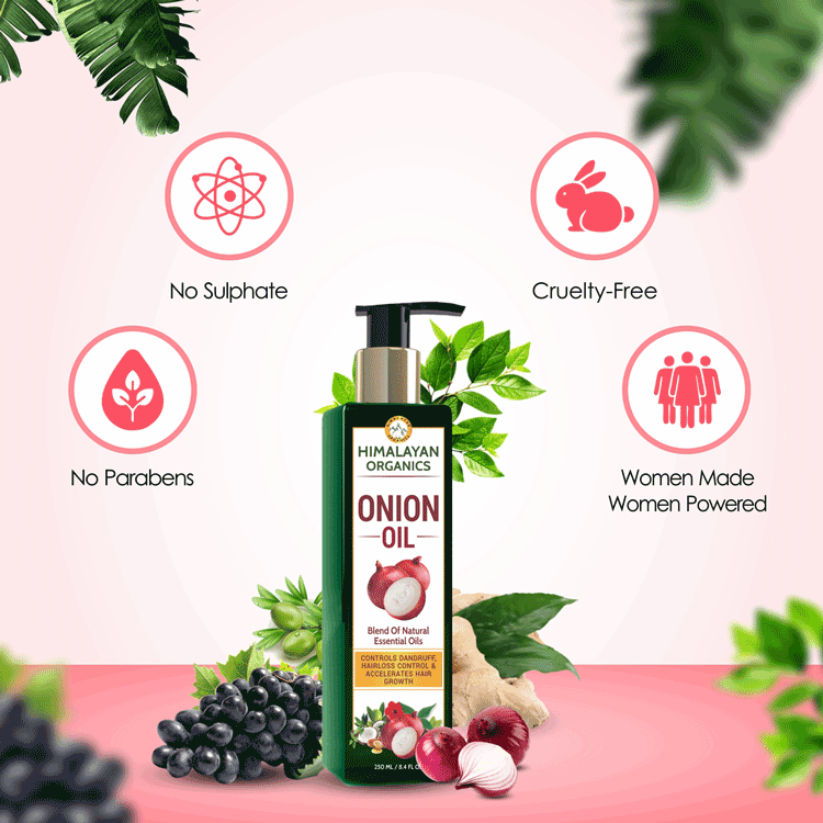 Himalayan Organics Onion Hair Oil with Expert Approved, Vegan, Cruelty Free