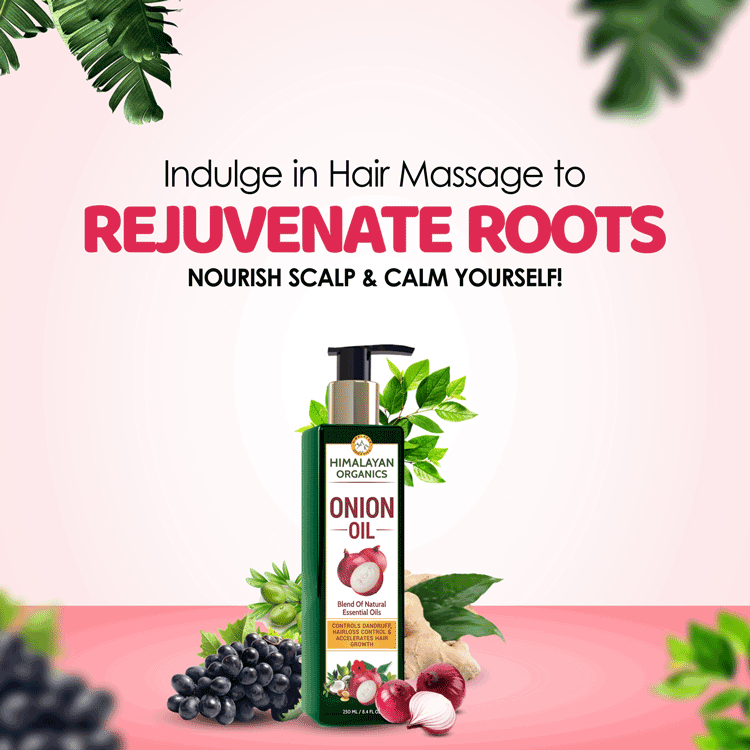 Himalayan Organics Best Hair Oil with Onion Rejuvenate Roots, Nourish Scalp & Calm Yourself