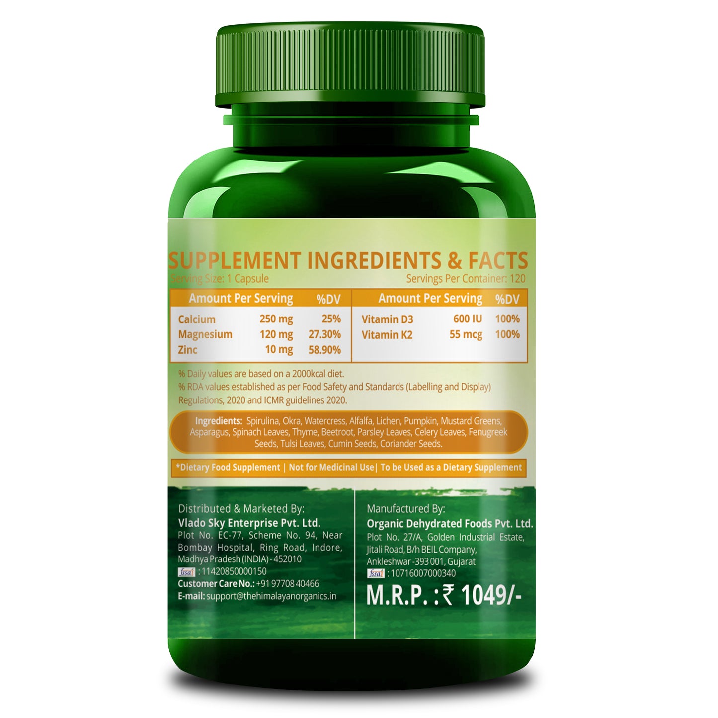 Plant Based Calcium Supplement Ingredients & Facts, Zinc, Vitamin D3, K2, Magnesium