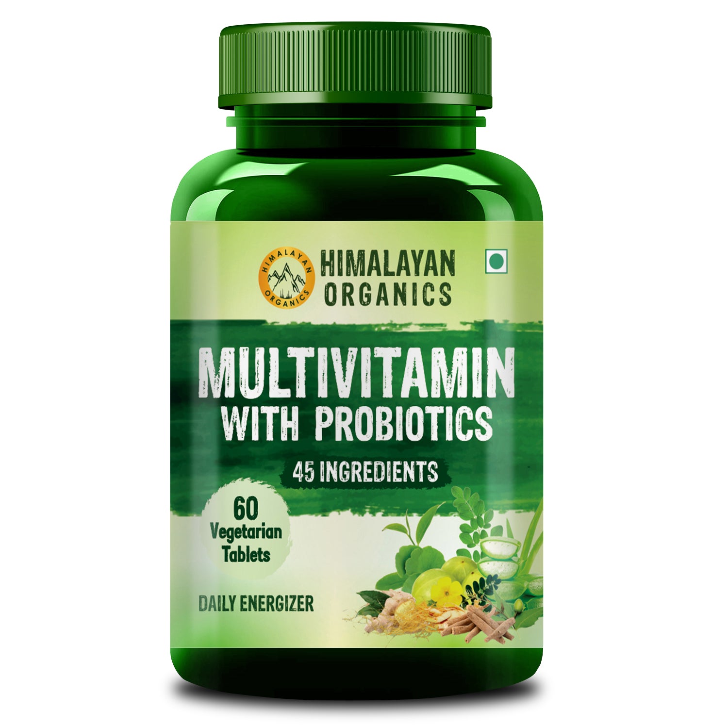 Himalayan Organics Multivitamin Tablets with Probiotics for Men & Women - 60 Veg Tablets 