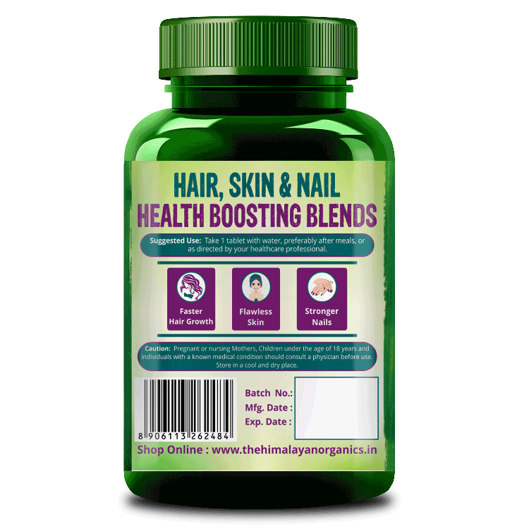 Himalayan Organics Biotin Tablets for Hair, Skin & Nails Healthy Boosting Blends 