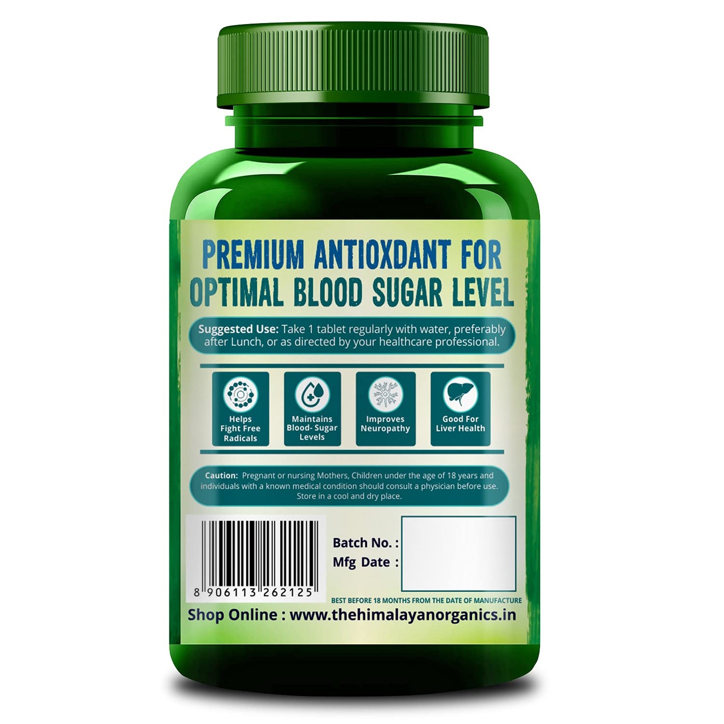 Himalayan Organics Alpha Lipoic Antioxidant For Optimal Blood Sugar Level 