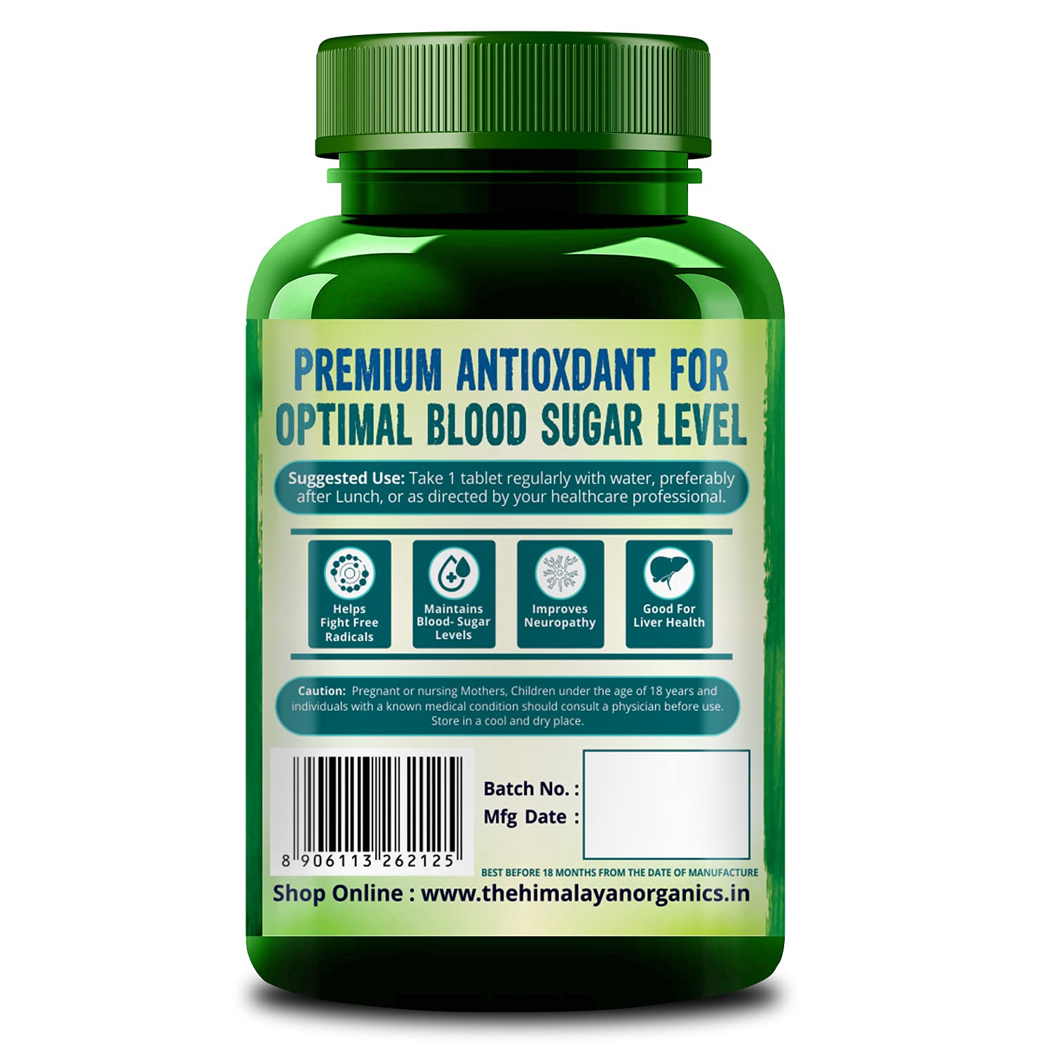 Himalayan Organics Alpha Lipoic Antioxidant For Optimal Blood Sugar Level 
