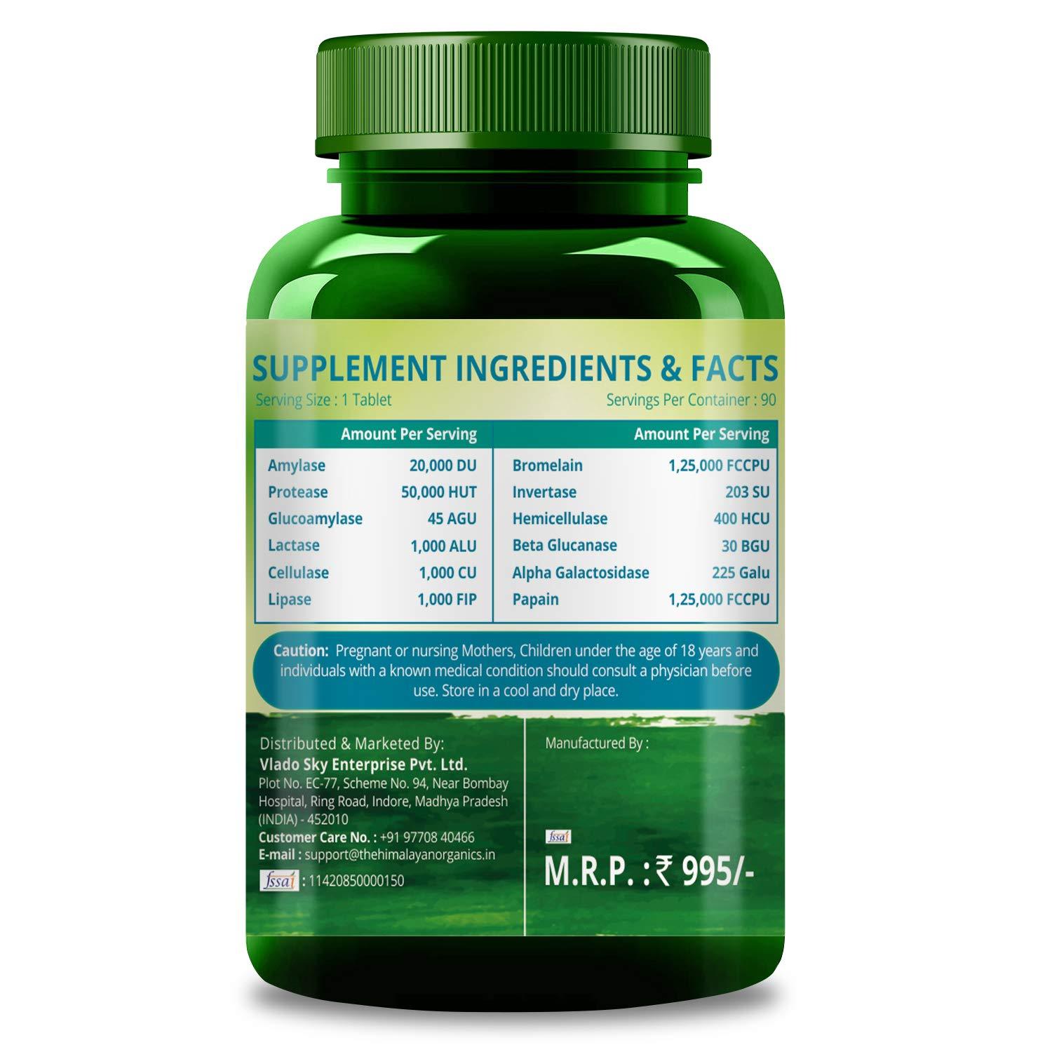 Himalayan Organics Digestive Enzyme Supplement Ingredients & Facts 