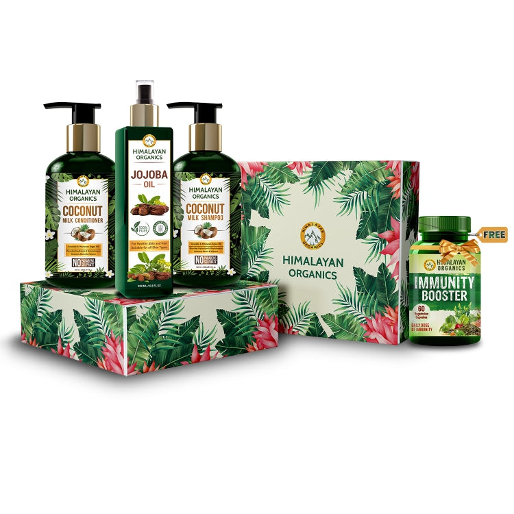 Himalayan Organic Coconut Combo Pack with Jojoba Oil, Coconut Shampoo & Conditioner