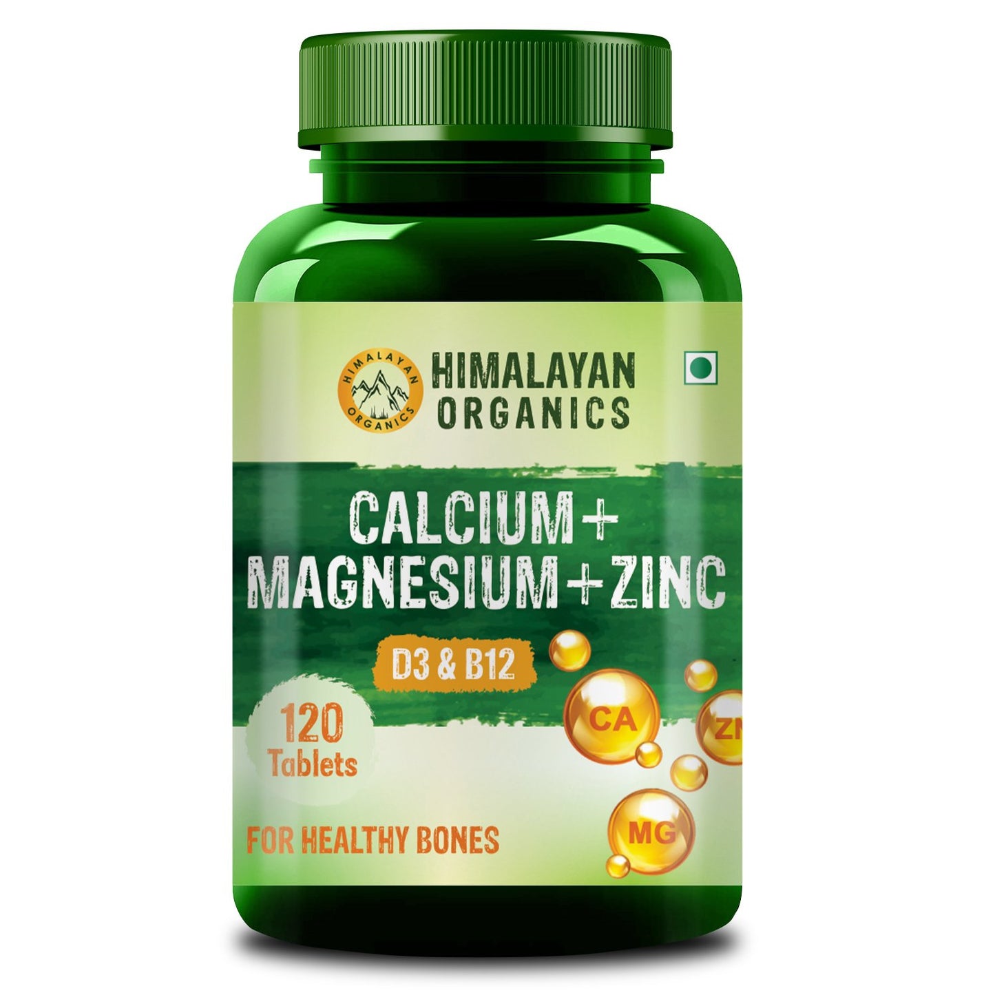 Himalayan Organics Calcium Magnesium Zinc D3, B12  For Healthy Bones