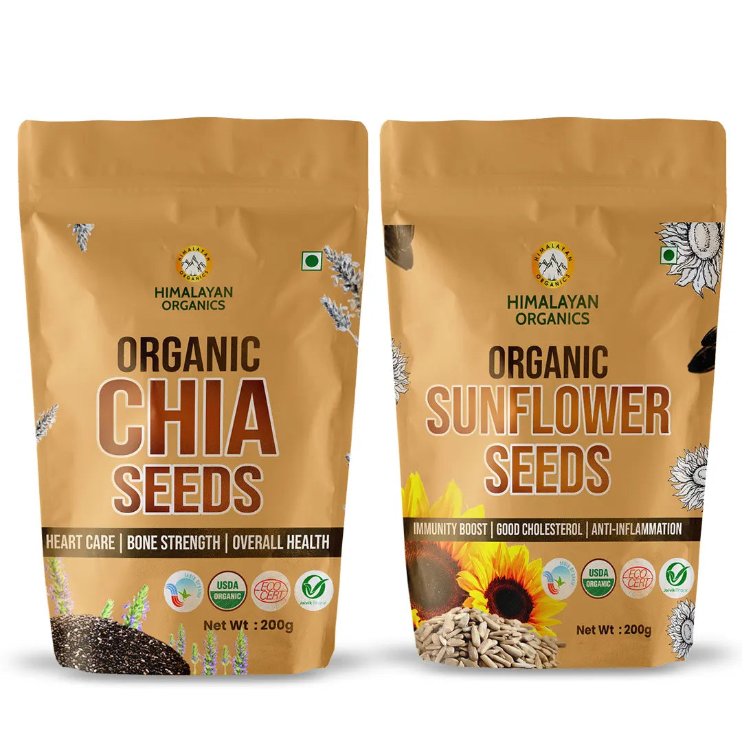 Himalayan Organics Combo Pack of Chia Seeds and Sunflower Seeds -200g