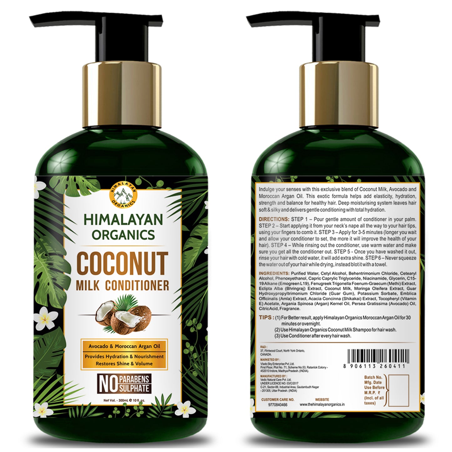 Himalayan Organics Coconut Milk Conditioner with Coconut Combo Pack 