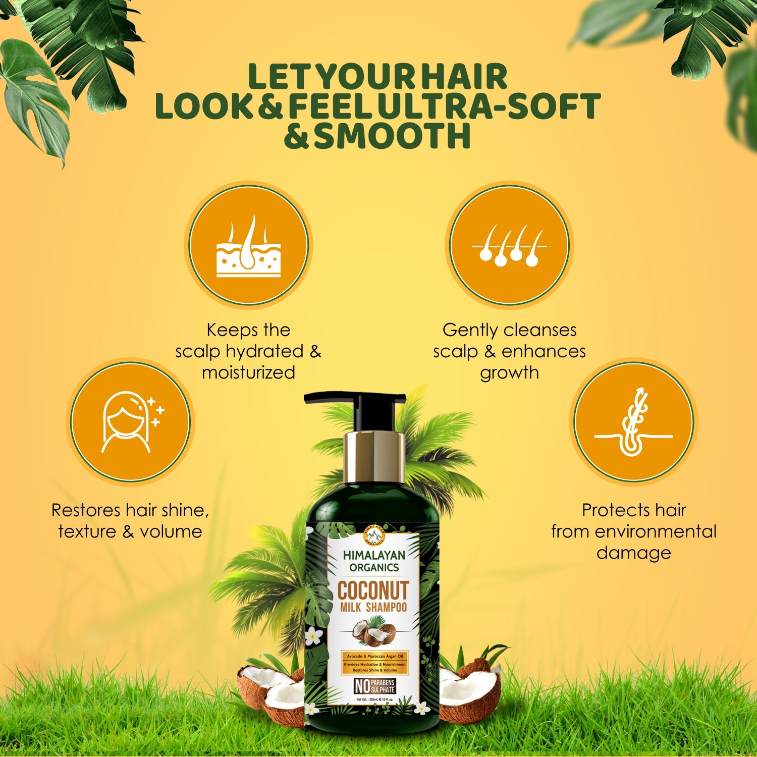 Coconut Shampoo for Hair Fall Control  Himalayan Organics – The Himalayan  Organics