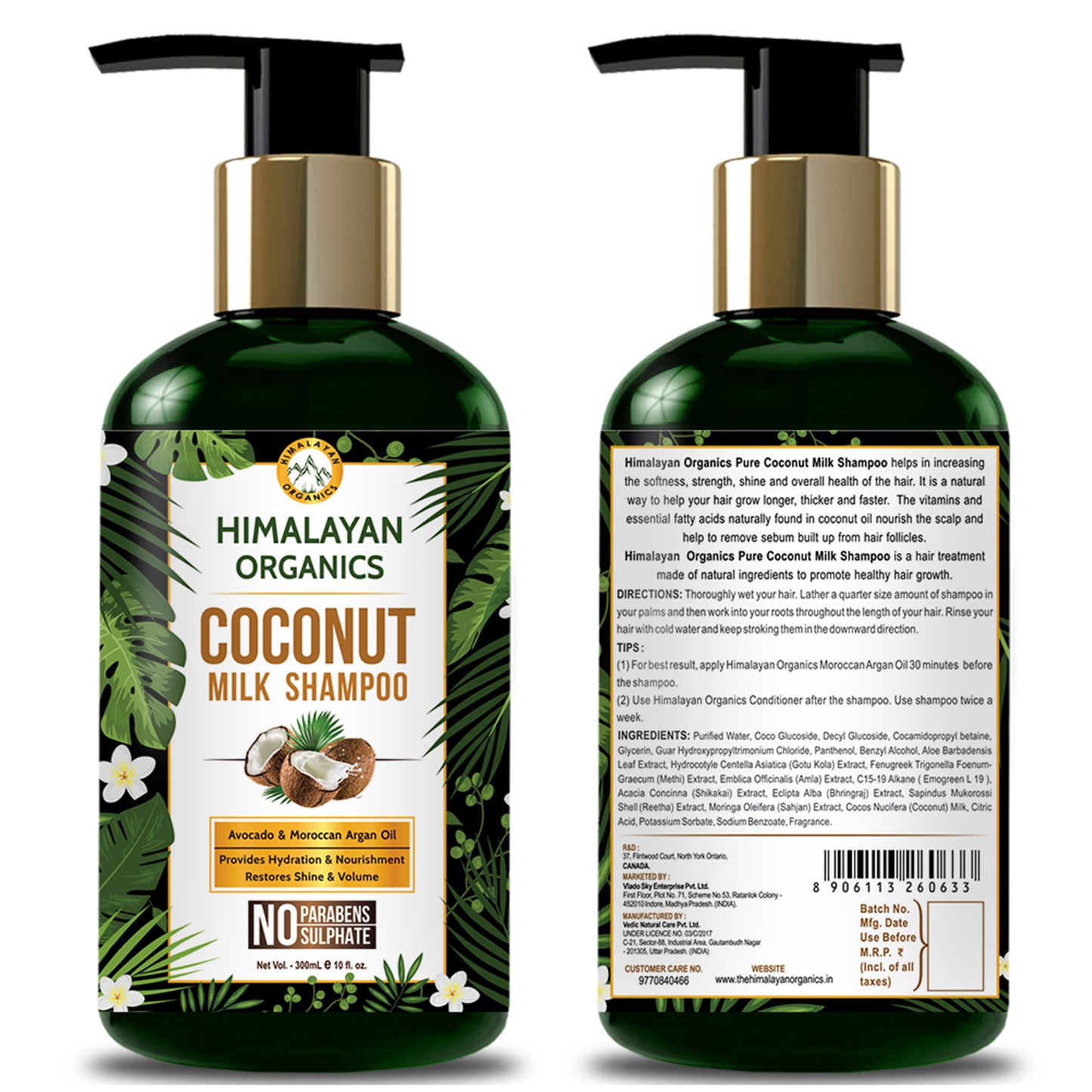 Himalayan Organics Coconut Milk Shampoo with Coconut Combo Pack 