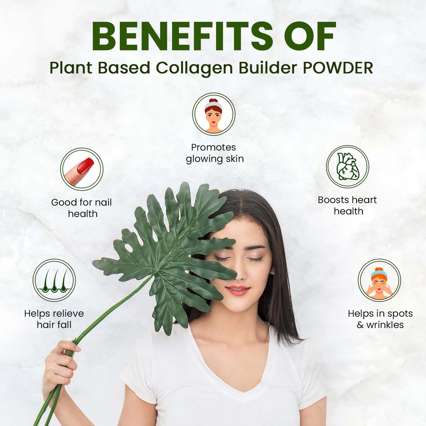 Himalayan Organics Plant Based Collagen Builder Powder for Skin Regeneration, Anti-Aging Beauty & Repair (With Sea Buckthorn, Evening Primrose, Acai Berry) – 250gm
