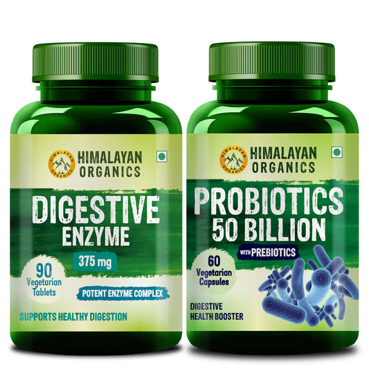 Himalayan Organics Combo of Digestive Enzyme & Probiotics 50 Billion
