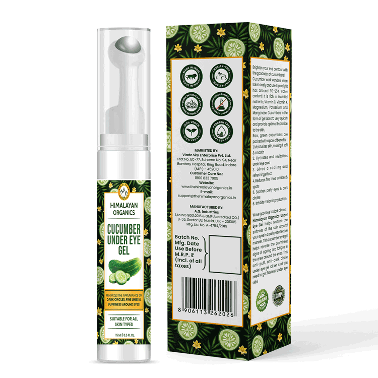 Himalayan Organics Cucumber Under Eye Gel with Expert Approved, Vegan, Cruelty Free
