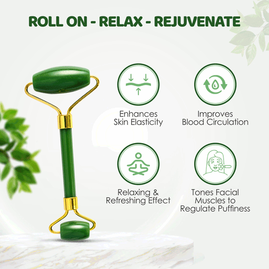 Himalayan Organics Jade Roller Benefits Enhance Skin Elasticity, Blood Circulation